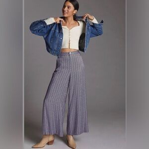 Maeve by Anthropologie Multicolor Patterned Wide-Leg Retro Floral Pants Size 0